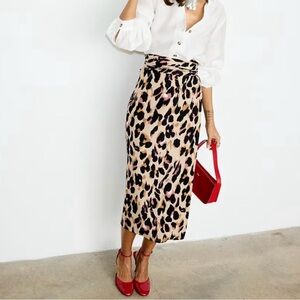 Leopard Print Midi Skirt